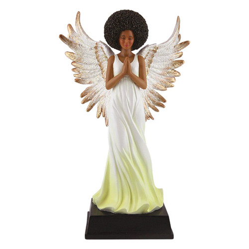 Black Angel Figurine with yellow gown