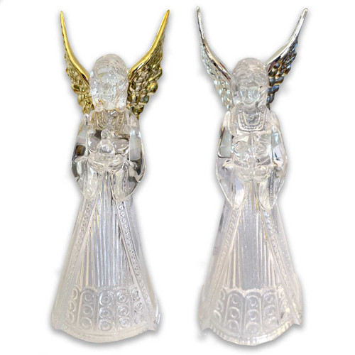 LED Angel Figure in 2 Styles-gold or silver wings