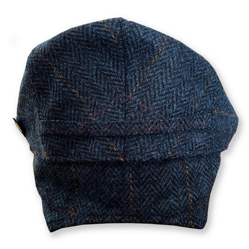 Back of the Blue Earflap Trinity Wool Cap