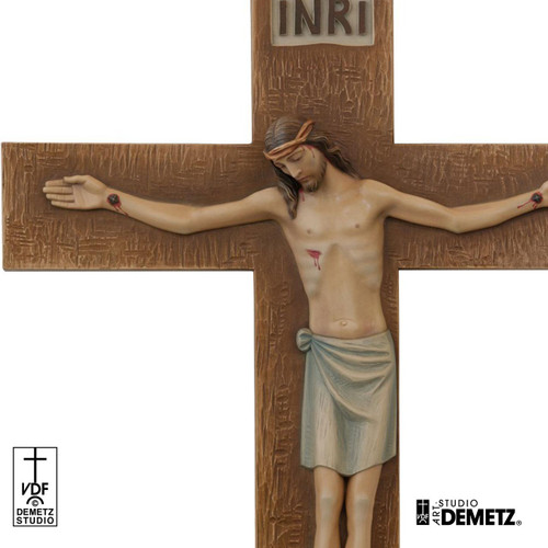 Detail photo of the 290/17 Crucifix for a School Gymnasium that is unbreakable from Italy made by Demetz Art Studio