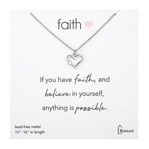 Faith Silver Heart Neckalce