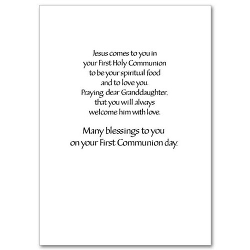 Inside the Granddaughter Communion Card