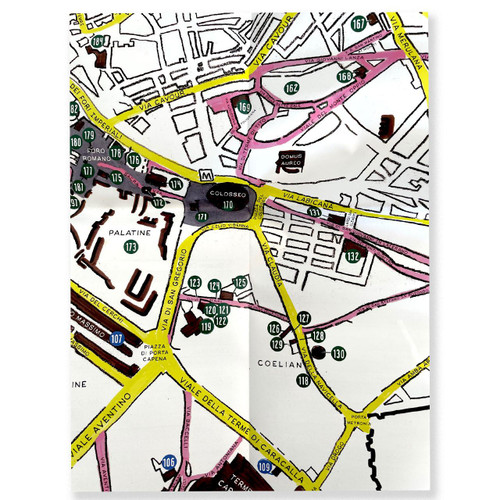 Detail View of the Rome Fold Out Map of Can't Miss 220 Sites by Greg Pulles