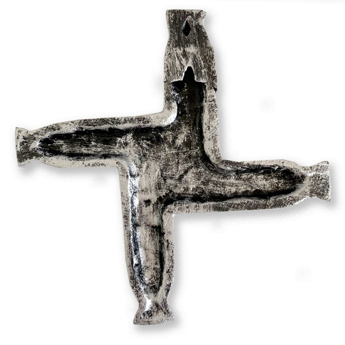 Back of the St. Brigid Cross in White Metal