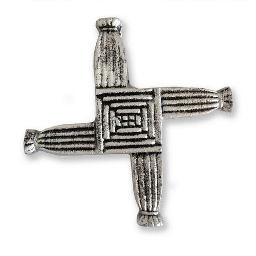 St. Brigid Cross in White Metal ready to hang on the wall