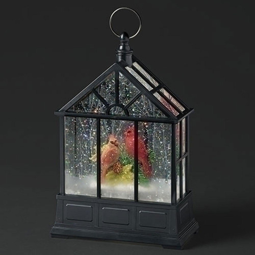 10-1/4"H LED Cardinal Gazebo display using included USB cord or purchased separately 3 - AA batteries to power light and swirls