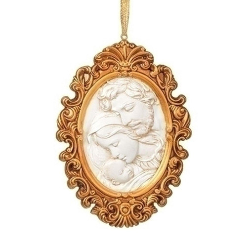 5"H Gold Frame Holy Family Ornament