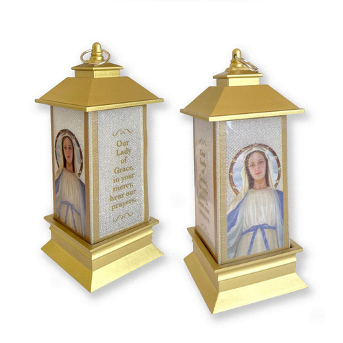 Our Lady of Grace and prayer Mini LED Religious Lantern