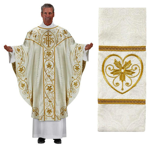 N2902 Floreale Chasuble Series from R.J. Toomey Ivory Stole