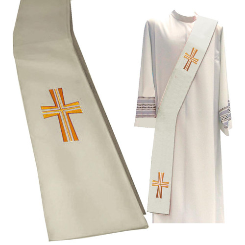652 Deacon Stole in Primavera White