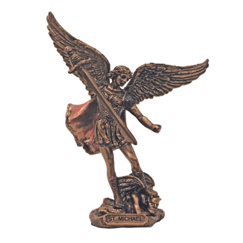 4" Bronze Saint Michael Statue