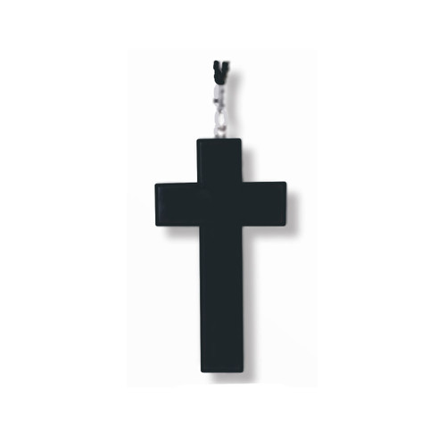 Large Black Wood Cross Necklace