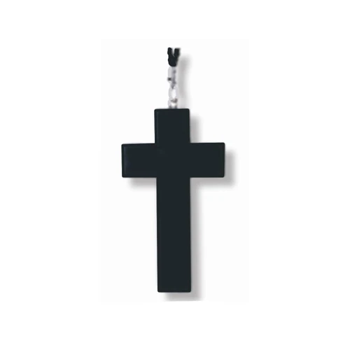 Large Black Wood Cross Necklace