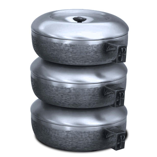 451S Stacking Ciboria in Silver-Oxide
