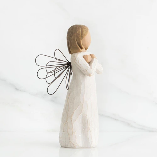 Side View of the Sign for Love Willow Tree Figurine