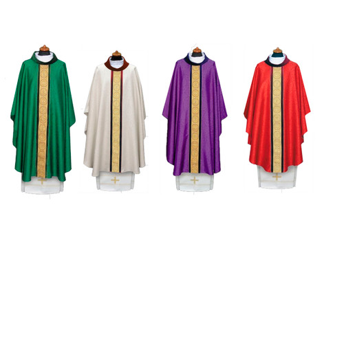 2-310 Chasuble Set of 4 in Damask and Velvet