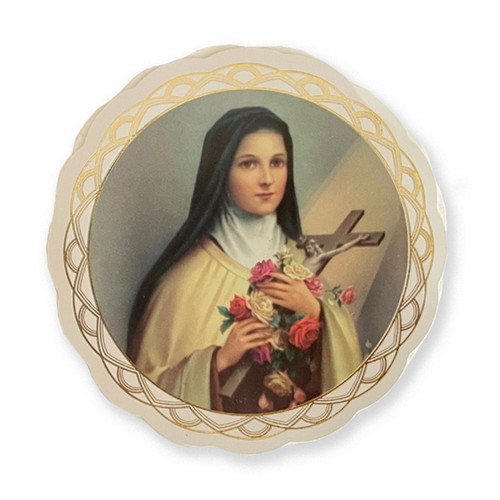 Detail of the 3" St. Therese Window Sticker