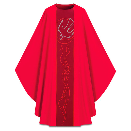 5383 Gothic Chasuble in Red Dupion