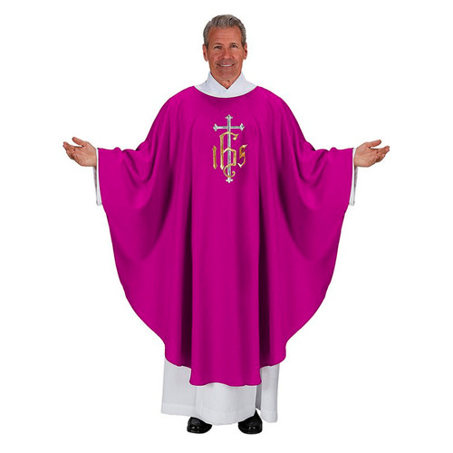 D1737  IHS Chasuble in Purple