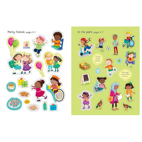 First Sticker Book My Friends spread of stickers sample