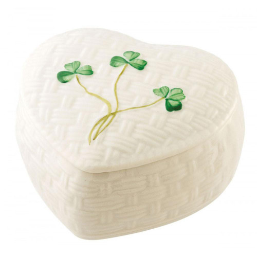Kylemore Heart Trinket Box made in Ireland by Belleek