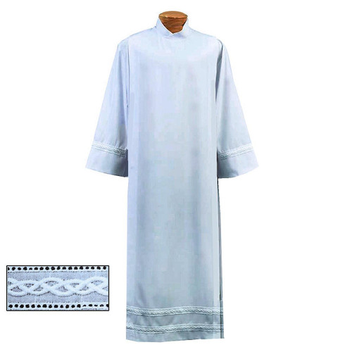4334 Lightweight Poly/Wool Alb with Embroidered Banding