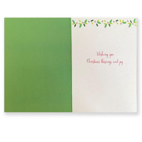 Inside of the Unto Us a Child is born Christmas Card