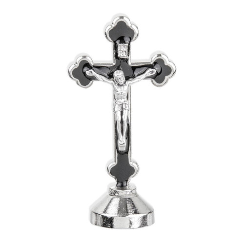 Standing Silver Auto Latin Style Crucifix 2-1/2" high