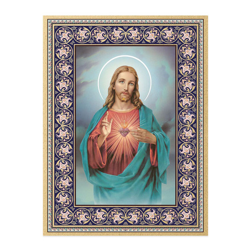 6x8 Italian wood Sacred Heart of Jesus Plaque