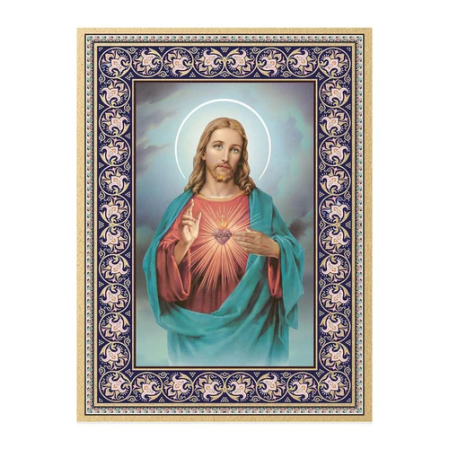 6x8 Italian wood Sacred Heart of Jesus Plaque