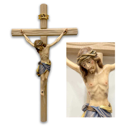 11IN Light Wood Italian Siena Crucifix