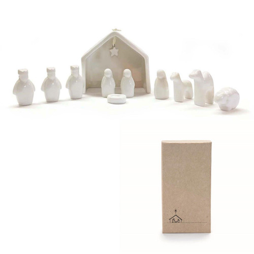 Mini 11 Piece Porcelain Nativity Set