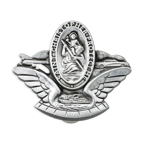 Winged St. Christopher Visor Clip