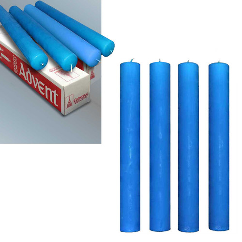 1-1/2"x12" Blue Advent Candles Set