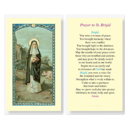 Laminated St. Brigid Prayer Card