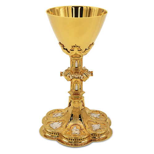 K910-GOLD Chalice with Silver Plate Accents