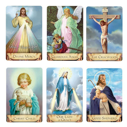 6 cards of the Saint Memory Card Game
