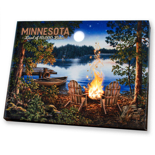 8"W x 6"H Minnesota Lake Lighted Canvas