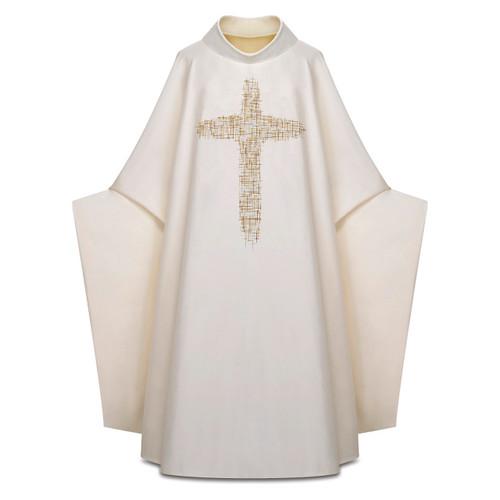 5391 Monastic Chasuble in Sentia White