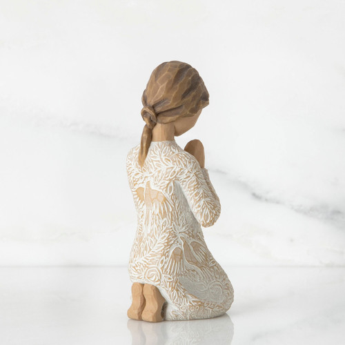 Back view of the Prayer of Peace Figure by Willow Tree