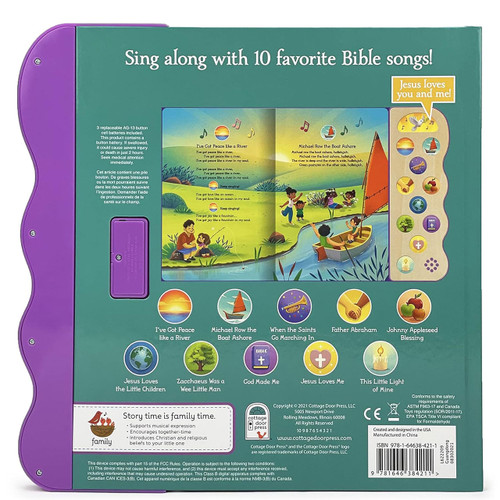 Back cover of the Best-loved Bible Songs Sound Book