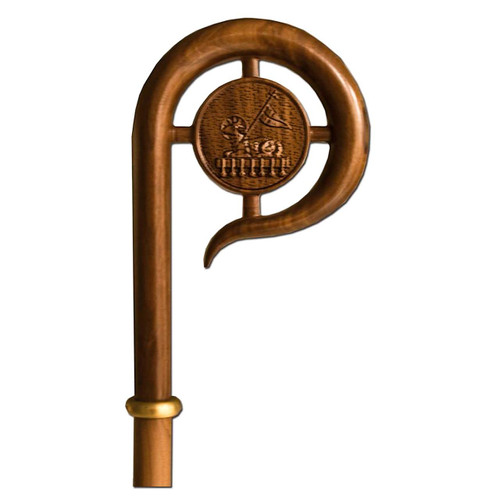 MJ-C1 Walnut Crozier w/Carved Agnus Dei