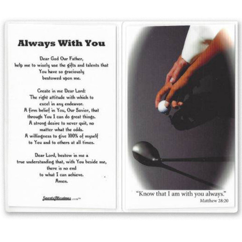 Laminated Prayer card for Golf