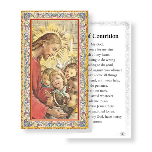 Paper Kids Act of Contrition Prayer Card