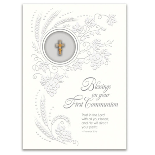 First Communion Card with Pin