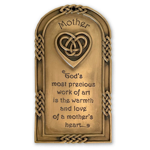 Celtic Mother Blessing Plaque with bronze plated finish