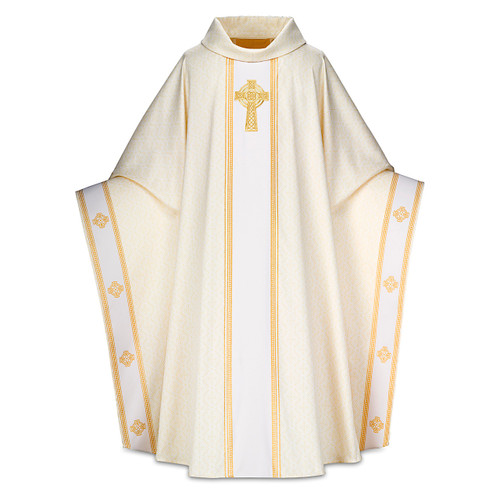 3858 Monastic Chasuble in Celtic White