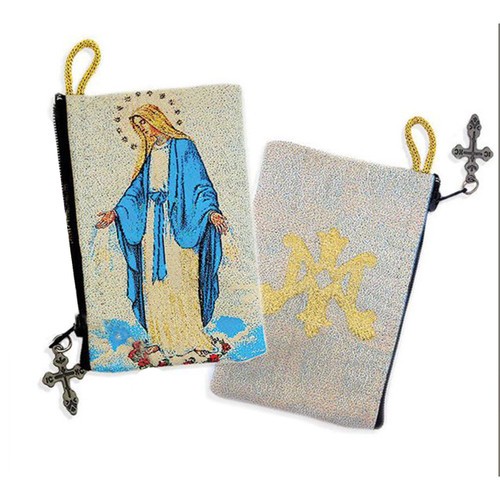 Tapestry Our Lady of Grace Pouch with two-sided design