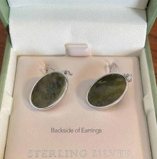 Backside of the Sterling Connemara Marble Tree of Life Earrings