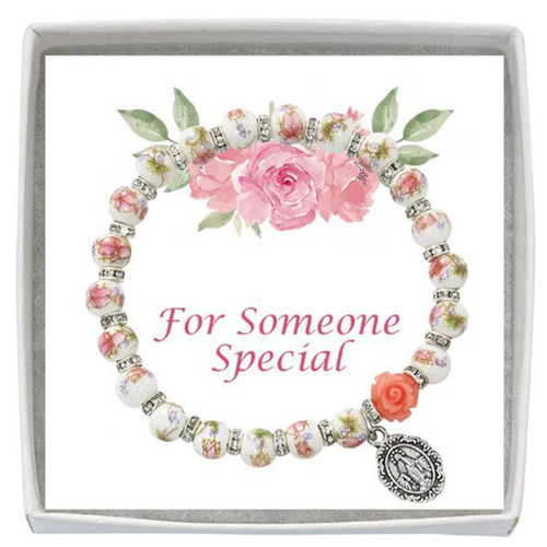 Youth Ceramic Flower Stretch Bracelet